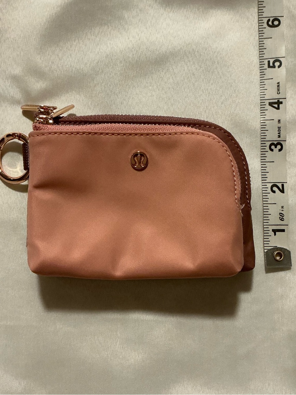 lululemon | Double Zip Clippable Card Pouch Red Clay/Tea Rose NWOT - Picture 8 of 9